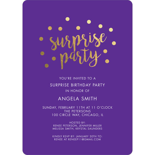 Colorful Surprise Party Confetti Dot Invitations